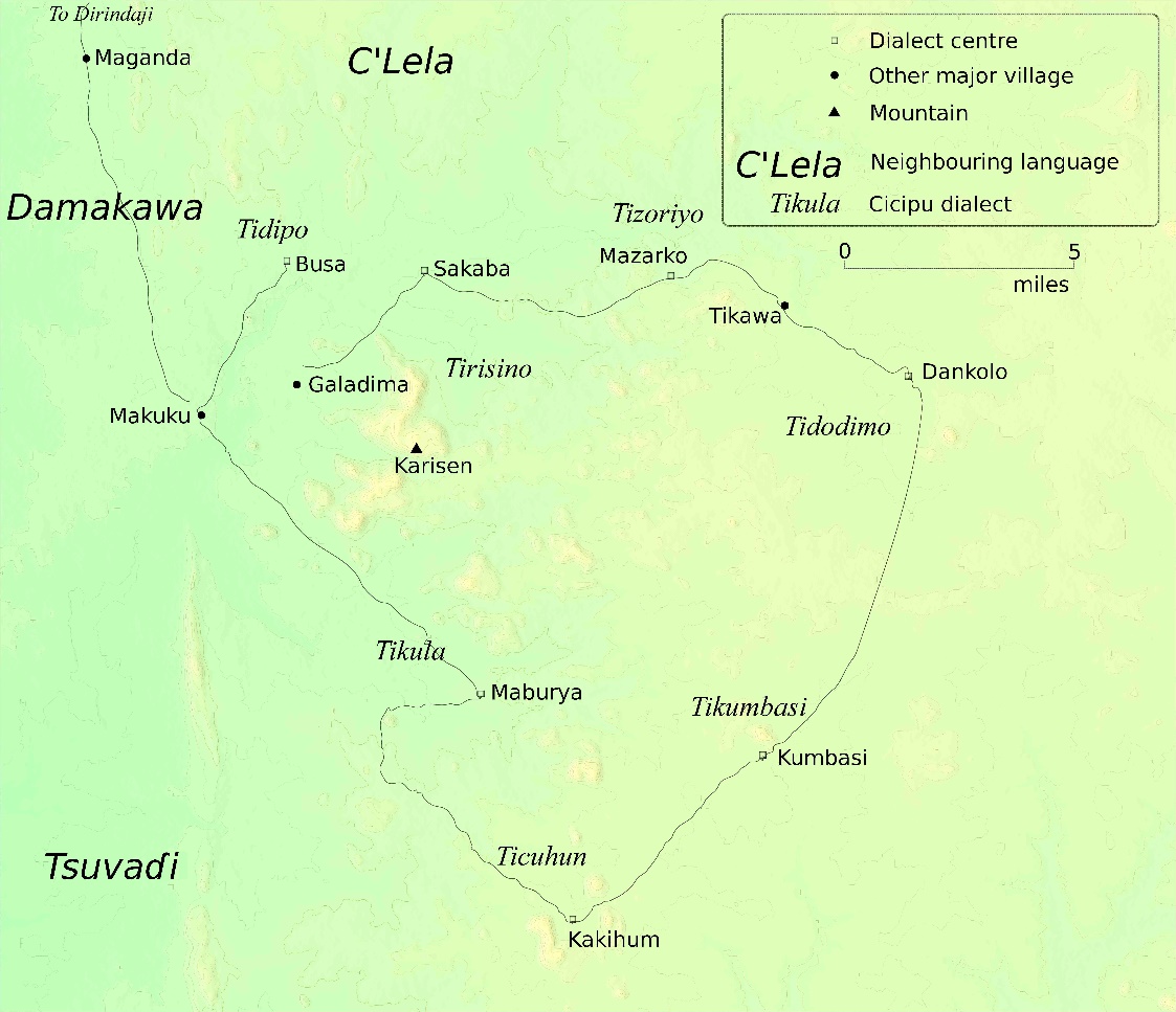 Map of Cicipu language area